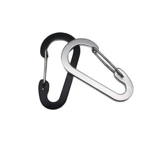 Non. Mousqueton en alliage d'aluminium de type D, noir et argenté, crochet porte-clés d'extérieur, capacité de charge de 5 kg - Product Image 1