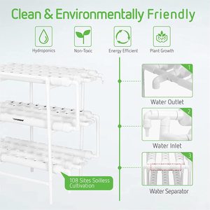 Système de culture hydroponique vertical pour légumes de jardin, 108 sites, avec tuyaux, pour usage domestique, composant de pompe, système hydroponique pour l'agriculture et l'industrie - Product Image 2
