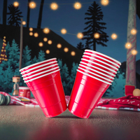 Gobelets de fête en plastique PP jetables durs au design plat écologique de 9 oz pour camping, pique-nique et fête Nouveau produit Saint Valentin