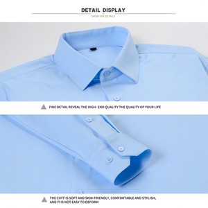 Camisa <span class=keywords><strong>de</strong></span> <span class=keywords><strong>Vestir</strong></span> <span class=keywords><strong>para</strong></span> <span class=keywords><strong>Hombre</strong></span>, <span class=keywords><strong>de</strong></span> Nailon y Elastano, Alta Elasticidad, Sin Arrugas, Corte Ajustado, Estilo Casual <span class=keywords><strong>de</strong></span> Negocios - Product Image 4