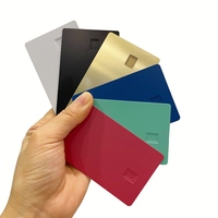 Fente à puce EMV 0.8MM carte bancaire de crédit en métal noir vierge pour gravure laser avec bande magnétique Hico