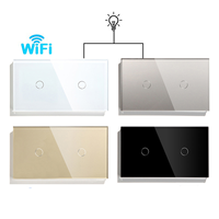 Double interrupteurs de lumière Capteur tactile WiFi Smart Wall Switch Glass 2Gang 2Way zigbee interruptores inteligentes wifi