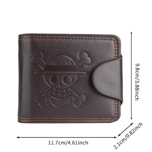 Newest Wholesale Front Pocket Trendy Skull Cartoon Bank <b>Card</b> Cash Black PU Bifold <b>Wallet</b> with logo - Product Image 5