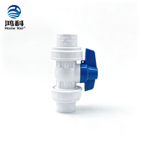 Robinet à double union à commande manuelle avec poignée ABS, collier de serrage rapide, pour PVC épais, OEM 1/2, lisse, résistant à la corrosion pour l'eau