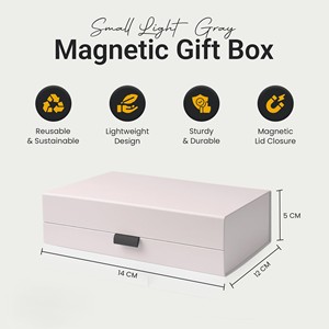 Caja de Regalo Magnética de Lujo Gris Claro de Fácil Montaje con Cierre/Tapa Magnética <span class=keywords><strong>para</strong></span> Bodas, Despedidas de Soltera y Regalos - Product Image 2