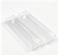 Boîte longue pliable transparente en plastique, dimensions intérieures personnalisées, étui d'emballage en plastique transparent pour le stockage et l'emballage de produits fins