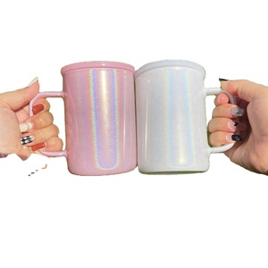แก้วกาแฟแบบมีฝาปิดพลาสติก PP ขนาด 17 ออนซ์ รุ่น Camper  แบบโฮโลแกรมวิบวับ  สำหรับงานซับลิเมชั่น  พร้อมฝาปิดแบบ Bling  จากคลังสินค้า USA - Product Image 4