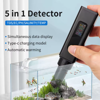 Nouvel arrivage Testeur de qualité de l'eau 5 en 1 PH EC TDS Temp Testeur de salinité Détecteur de qualité de l'eau Stylo de test d'eau