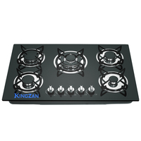 Cuisinière intelligente en acier inoxydable de Chine, 5 brûleurs, avec brûleur wok, plaque à gaz, accessoire de cuisine domestique