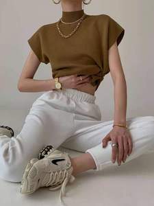 <span class=keywords><strong>Magliette</strong></span> Casual di moda coreana da donna <span class=keywords><strong>nere</strong></span> Slim Office da donna <span class=keywords><strong>eleganti</strong></span> in maglia estiva Y2K per la primavera - Product Image 3
