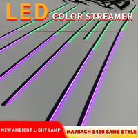 Lampe d'ambiance intérieure 18 lumières 64 couleurs Accessoires de voiture avec lumière d'ambiance acrylique LED cachée 12V Contrôle par application pour smartphone