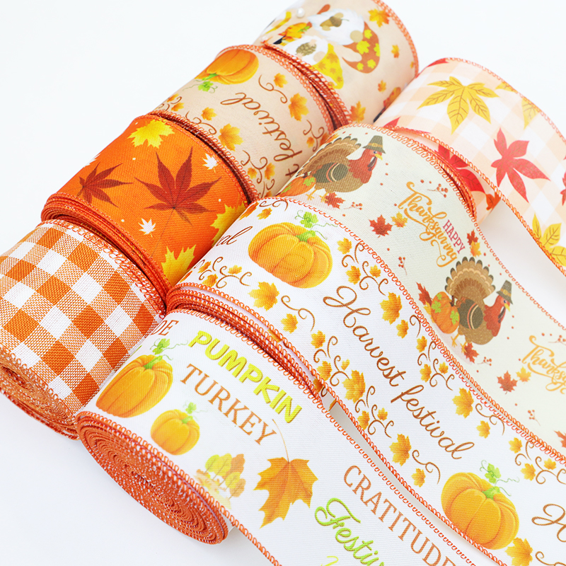 3 Rouleaux De Ruban Feuille D'érable - Décoration D'automne, Thanksgiving, DIY - 4