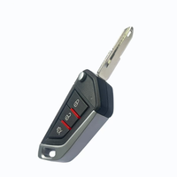 Clé de voiture universelle pliable étanche 433,92 MHz, télécommande multifonction à code fixe et à code évolutif, en métal, OEM ODM, bouton rouge