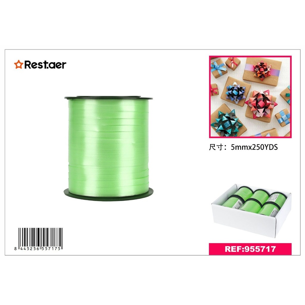Green Gift Ribbon 5mm - Party Supplies