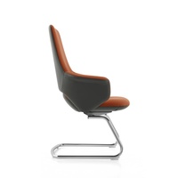 Chaise de visiteur de luxe en cuir PU, style italien moderne, chaises de bureau professionnelles pour la maison, avec base en métal chromé pour le bureau