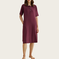 Vente d'usine robes de nuit pour femmes chemise de nuit en bambou robe de nuit en coton pour femmes robe de nuit en coton modal pour femmes