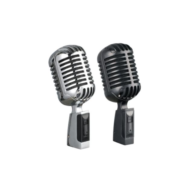 Wired Dynamic Retro Microphone with Heart-shaped Polarity Pattern, Lightweight, Noise Cancelling Metal Desktop Style Microphone