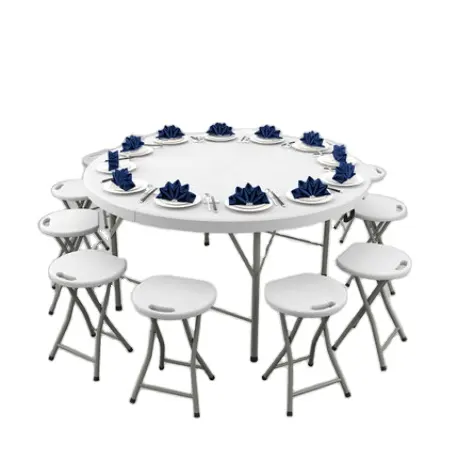 Ronde vouwen buffet tafel en stoelen voor bruiloft