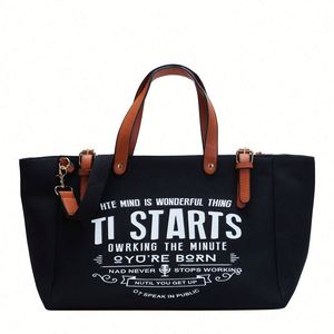 2024 Tote <b>Bag</b> Personnalis Cotton Canvas Tote <b>Bag</b> With Leather Handle High Quality 16Oz Customized Shopping for Women - Product Image 1