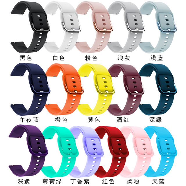 20mm 22mm Tpu Watch Bands Quick Release Style Rubber Adjustable Replacement Wrist Band for Samsung Galaxy Watch Active 2 Strap