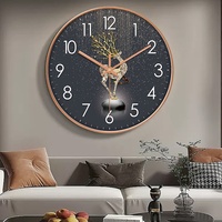 Jam Dinding Still Life Lanskap Modern dengan Gerakan Quartz dan Tampilan Jarum, Bahan Plastik untuk Ruang Tamu