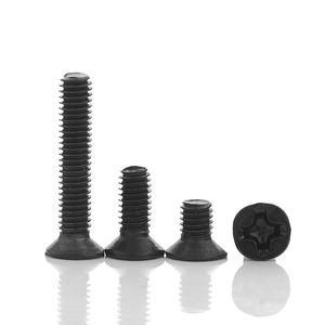 1000 unidades/bolsa Tornillos de cabeza plana con ranura cruzada M1.2 M1.4 M1.6 M1.7 M2 M2.5 M3 M4 M5 de 25 mm, óxido negro, métricos - Product Image 4