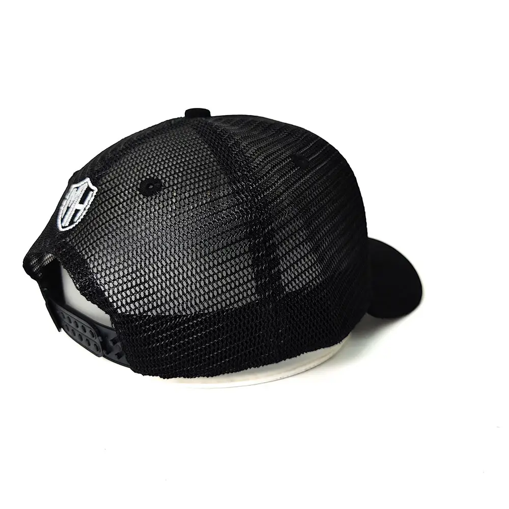 Stile classico personalizzato di alta qualità 5 pannelli da uomo 3D con Logo Patch ricamato in rete a scatto Gorras cotone sguill camionista cappello