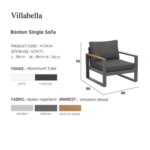 Sofá Moderno <span class=keywords><strong>de</strong></span> Aluminio <span class=keywords><strong>para</strong></span> Exteriores, Muebles <span class=keywords><strong>de</strong></span> Jardín, Sillón Individual <span class=keywords><strong>para</strong></span> Patio, Balcón, <span class=keywords><strong>Terraza</strong></span> - Product Image 5