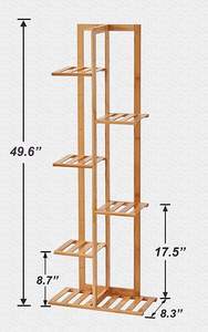 Étagère à plantes en <span class=keywords><strong>bambou</strong></span> à 6 niveaux <span class=keywords><strong>pour</strong></span> l'intérieur et l'extérieur, idéale <span class=keywords><strong>pour</strong></span> la <span class=keywords><strong>terrasse</strong></span>, le jardin, le coin, le balcon - Product Image 4