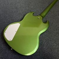 Guitare électrique Green Mahogany SG Rock Standard avec gros bouton de commande, trois micros configuration H-H-H, 6 cordes, corps massif, fabrication nationale