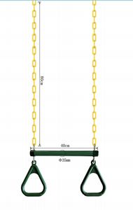 Vente en gros de jeux de chaînes ajustables <span class=keywords><strong>Anneaux</strong></span> de trapèze Balançoire trapèze pour intérieur extérieur jardin enfants Gym - Product Image 3