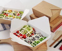 Boîte à lunch en papier kraft jetable personnalisée pour la restauration