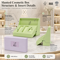 Boîte Cadeau Cosmétique Luxe Inclinée avec Éponge Intérieure, Insert en Carton Laminé Mat, Boîte à Clapet pour Soins de la Peau et Huiles Essentielles
