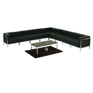 Ensemble de canapés de bureau en cuir personnalisé 2019, confortable, en cuir PU noir, canapé de bureau une place - Product Image 4