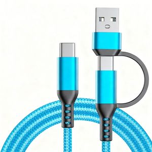 Nylon 2-in-1 <b>USB</b> <b>to</b> Type-C Data <b>Cable</b> for Huawei for Android Fast Charging Data <b>Cable</b> 1m 2m 3m 3ft 6ft 10ft - Product Image 3