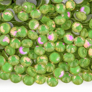 OLeeya Bulk <b>Pack</b> Green Emerald Glass Flat Back Rhinestone SS6-SS30 Non Hot Fix Glass Crystal for Nail Decoration DIY - Product Image 5