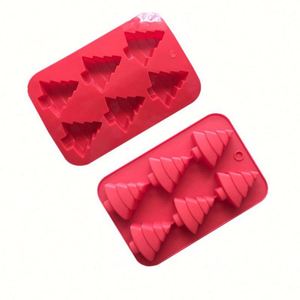 Eco-Friendly 6 Hole Christmas Tree <b>Mold</b> Diy Tools Silicone <b>Soap</b> Candle Resin Hot Sell Kitchen Cake OEM\ODM - Product Image 3
