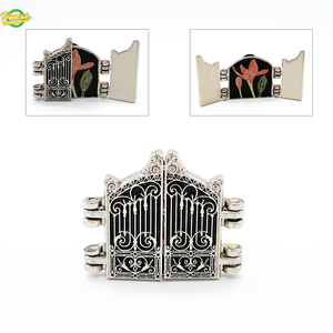 Épingles en métal Vintage, Badge de porte de château, revers de jardin Secret, épingle en émail rose lys - Product Image 2