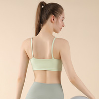 Soutien-gorge de sport pour femme, fin, à bretelles fines, à maintien élevé, en spandex/nylon, antichoc, pour yoga, pilates, fitness, veste, bretelles