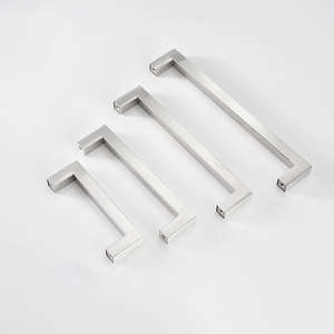 Poignées de tiroir de meuble en acier inoxydable moderne, carrées, creuses, pour chambre à coucher, armoire, cuisine, salle de bain, faciles à installer - Product Image 2