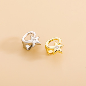 Grillz de Diente Único en Forma de Estrella, Chapado en Oro de 18K, con Incrustación de Diamantes en Engaste de Puntas, Unisex, para Uso Diario - Product Image 3