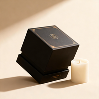 Boîte en papier rigide de luxe personnalisée avec base et couvercle gaufrés, avec insert pour bougie parfumée, emballage cadeau de mariage, vente en gros