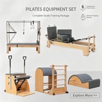 Machine de Pilates Reformer Professionnelle en Bois, Lit de Pilates en Bois pour le Renforcement Musculaire, Équipement de Fitness pour Studio de Yoga, Vente en Gros