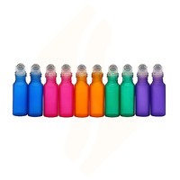 Flacon roll-on en verre dépoli coloré pour huiles essentielles 5ml 10ml – Flacon roll-on coloré pour parfum avec bille métallique