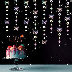 <span class=keywords><strong>Guirlande</strong></span> décorative papillon irisé pour fête d'anniversaire, baby shower, enterrement de vie de jeune <span class=keywords><strong>fille</strong></span>, bannière suspendue holographique - Product Image 5