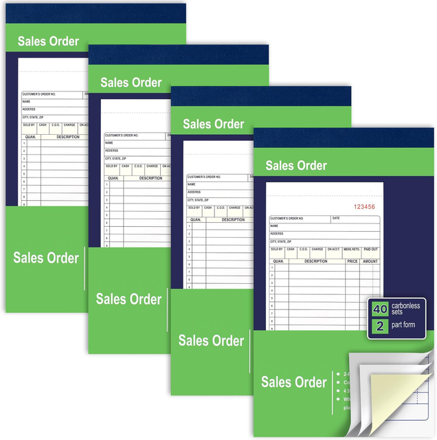 Custom Printed Carbonless Invoice Receipt Books 2-part NCR Copy Paper for Small Business Transactions Record Keeping 50 Sets