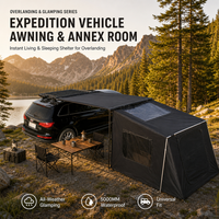 Vente en gros de cabine de douche pliable 2,5x2,5m pour camping en plein air, tente de toit pour voiture, auvent latéral instantané pour SUV 4x4 tout-terrain, imperméable