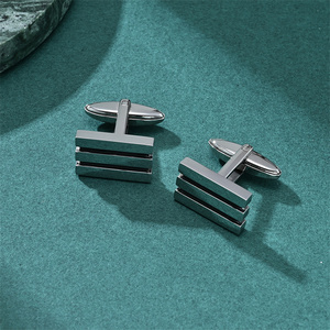 Gioielli di fascia alta semplici <span class=keywords><strong>gemelli</strong></span> in smalto nero non appannati <span class=keywords><strong>gemelli</strong></span> in acciaio inox per gli uomini - Product Image 3