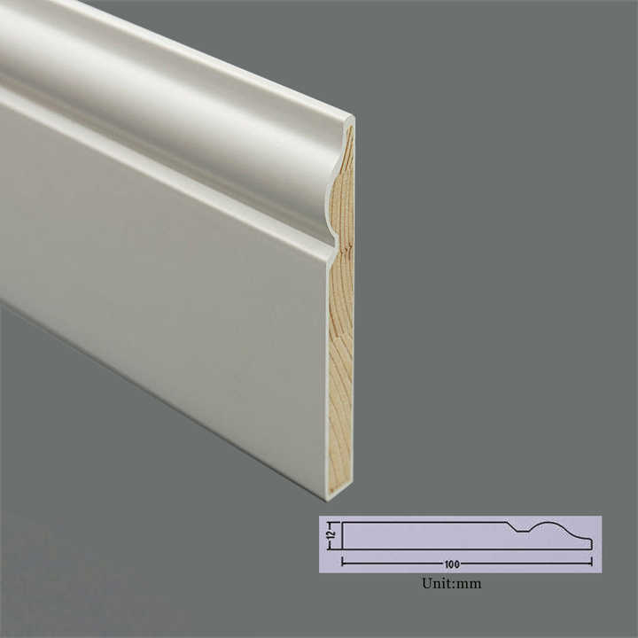 White Solid Wood Baseboard Shape Interior Decorative Wood Molding ...