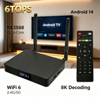 Boîtier TV Android 8K à succès avec Rockchip RK3588, prise en charge OEM, lecteur multimédia, double Wi-Fi 6 5G, décodeur, système AV commercial d'usine